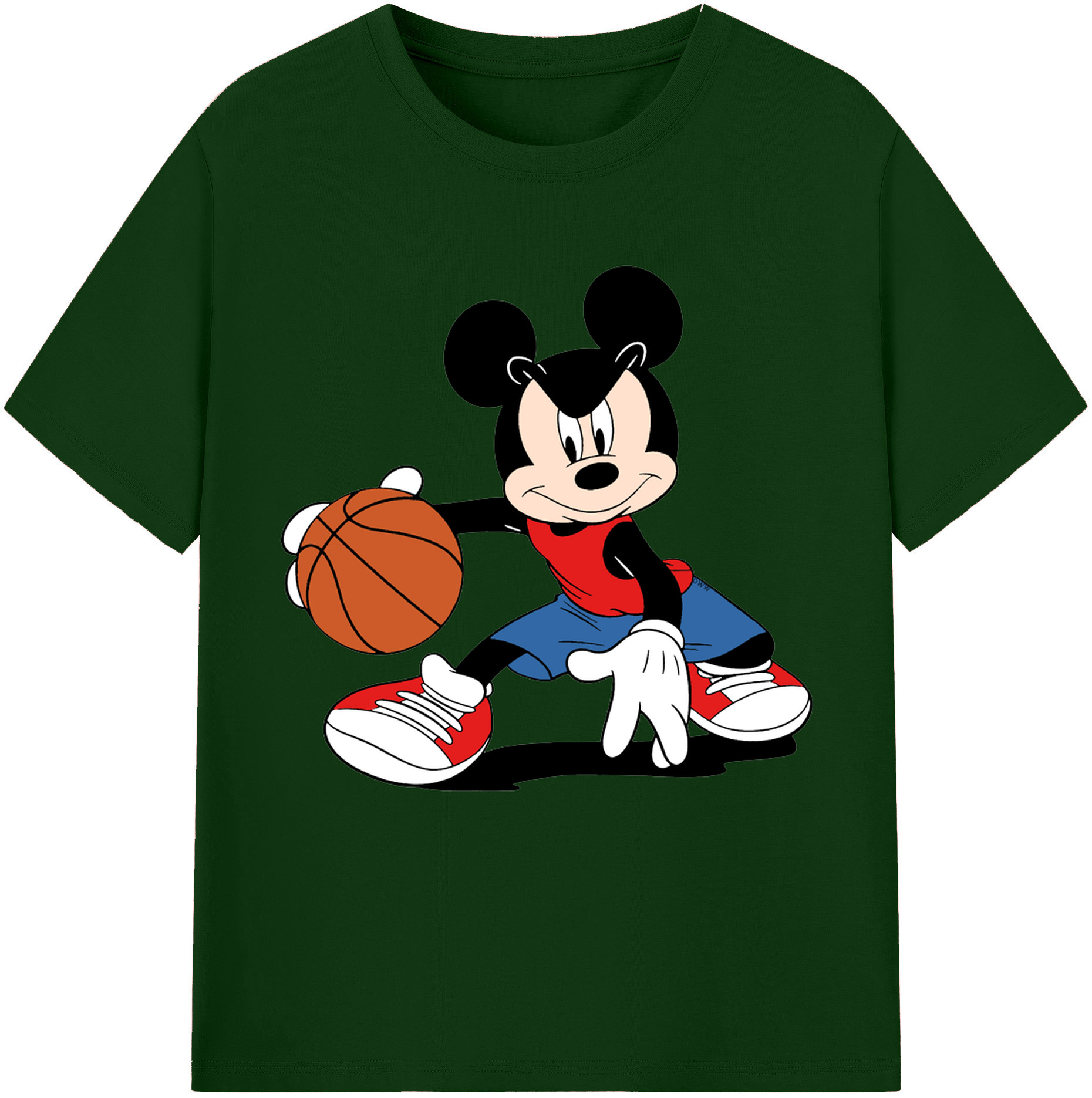 （画像用） ミッキーマウス Mickey Mouse 綿100％半袖Tシャツ（フロントプリント）